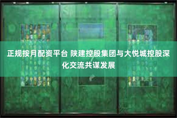 正规按月配资平台 陕建控股集团与大悦城控股深化交流共谋发展