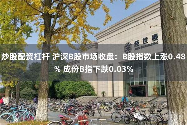 炒股配资杠杆 沪深B股市场收盘：B股指数上涨0.48% 成份B指下跌0.03%