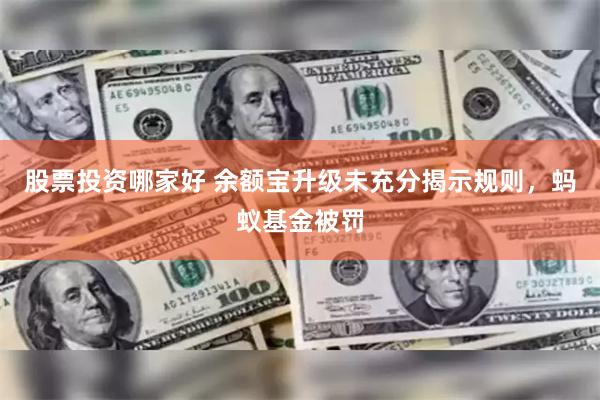 股票投资哪家好 余额宝升级未充分揭示规则，蚂蚁基金被罚