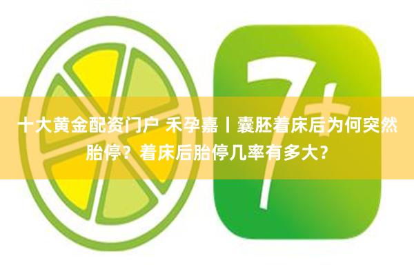 十大黄金配资门户 禾孕嘉丨囊胚着床后为何突然胎停？着床后胎停几率有多大？